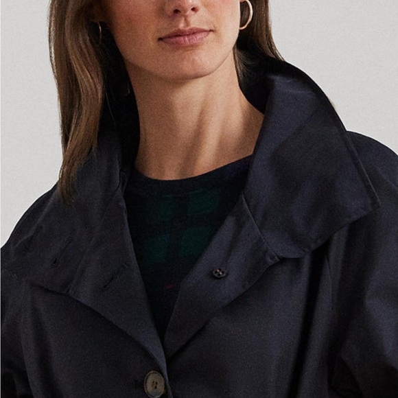 Lauren Ralph Lauren
Women's Stand-Collar Maxi Trench Coat Dark Navy - Picture 5 of 14
